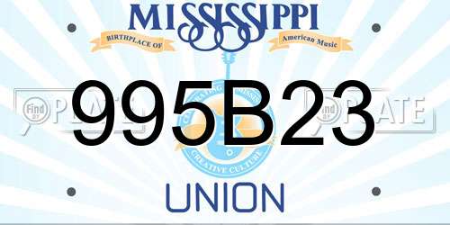 995B23 Mississippi License Plate