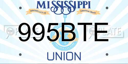 995BTE Mississippi License Plate