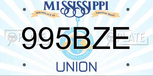 995BZE Mississippi License Plate