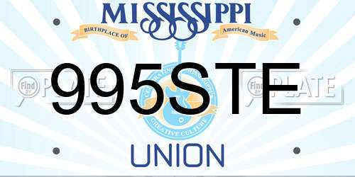995STE Mississippi License Plate