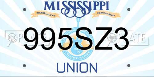 995SZ3 Mississippi License Plate