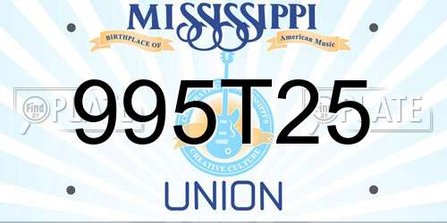 995T25 Mississippi License Plate