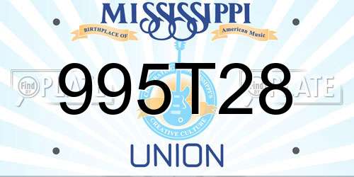 995T28 Mississippi License Plate
