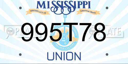 995T78 Mississippi License Plate