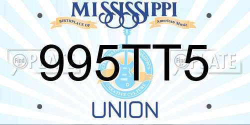 995TT5 Mississippi License Plate