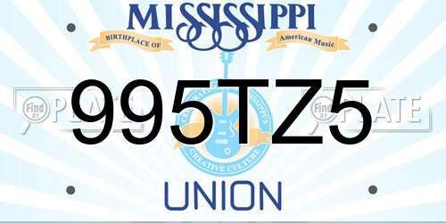 995TZ5 Mississippi License Plate