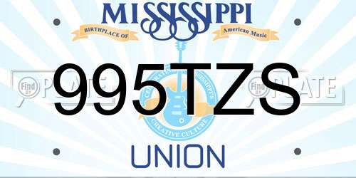 995TZS Mississippi License Plate