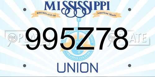 995Z78 Mississippi License Plate