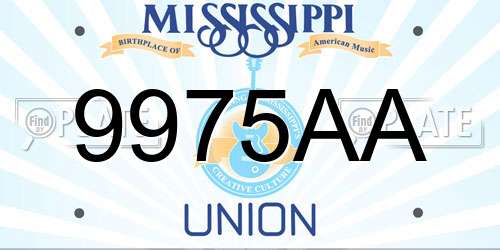 9975AA Mississippi License Plate