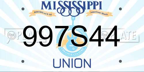 997S44 Mississippi License Plate