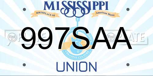 997SAA Mississippi License Plate