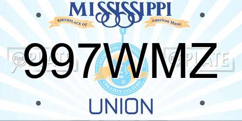 997WMZ Mississippi License Plate