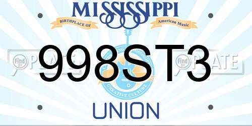 998ST3 Mississippi License Plate