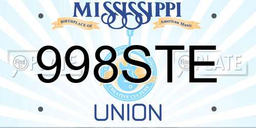 998STE Mississippi License Plate