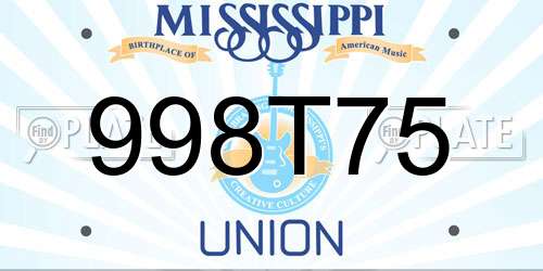 998T75 Mississippi License Plate