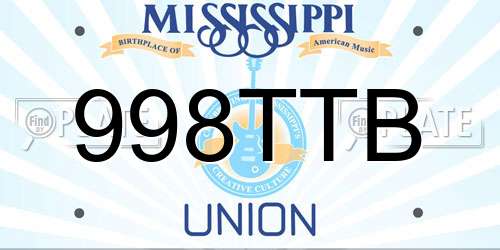 998TTB Mississippi License Plate