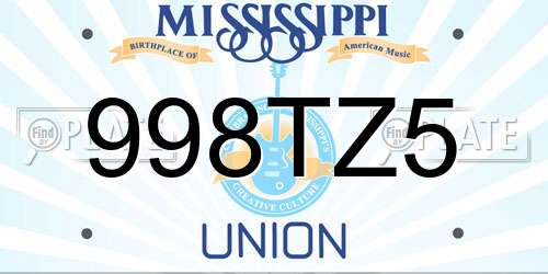 998TZ5 Mississippi License Plate
