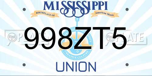 998ZT5 Mississippi License Plate