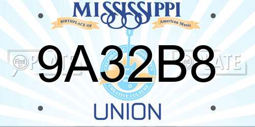 9A32B8 Mississippi License Plate