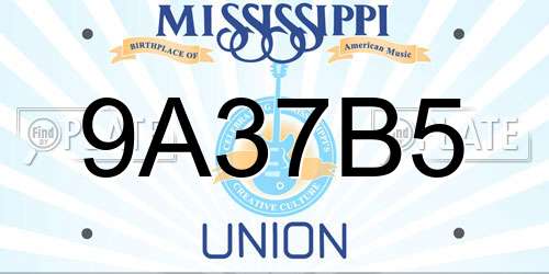 9A37B5 Mississippi License Plate