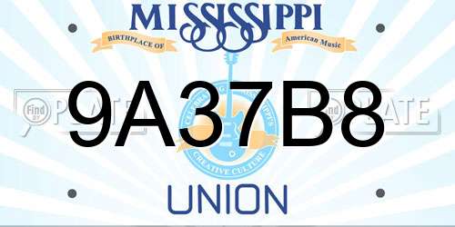 9A37B8 Mississippi License Plate