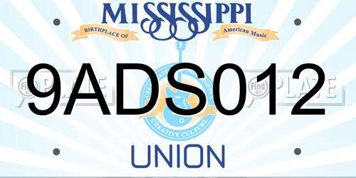 9ADS012 Mississippi License Plate