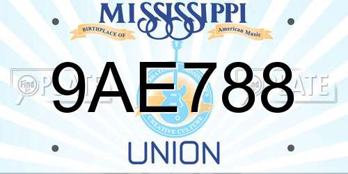 9AE788 Mississippi License Plate