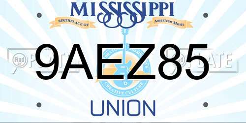 9AEZ85 Mississippi License Plate