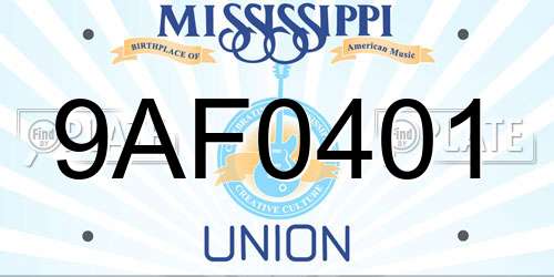 9AF0401 Mississippi License Plate