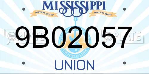9B02057 Mississippi License Plate