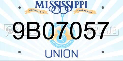 9B07057 Mississippi License Plate