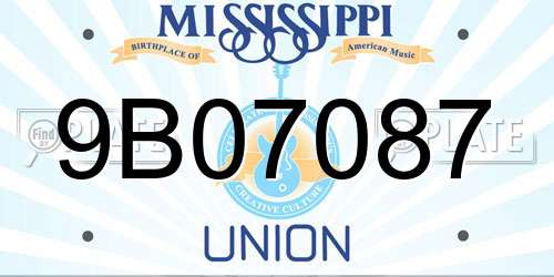 9B07087 Mississippi License Plate