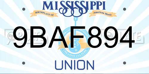9BAF894 Mississippi License Plate