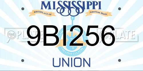 9BI256 Mississippi License Plate