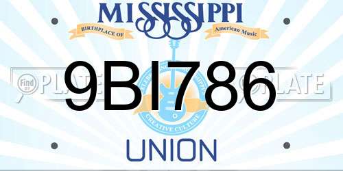 9BI786 Mississippi License Plate