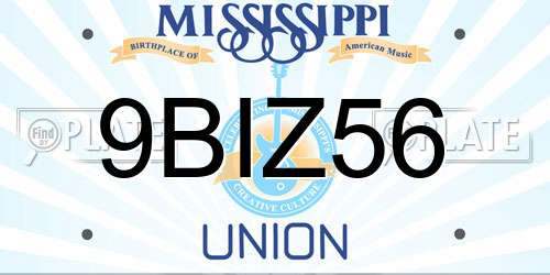 9BIZ56 Mississippi License Plate