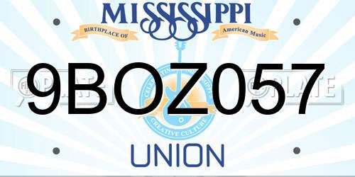 9BOZ057 Mississippi License Plate