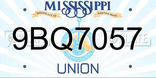 9BQ7057 Mississippi License Plate