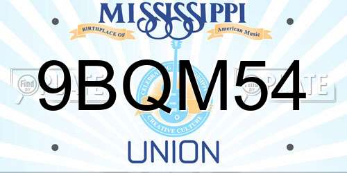 9BQM54 Mississippi License Plate