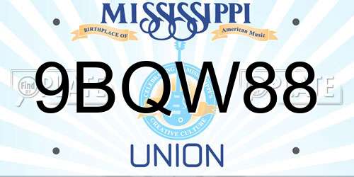 9BQW88 Mississippi License Plate