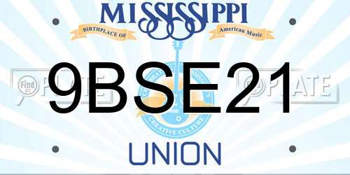 9BSE21 Mississippi License Plate