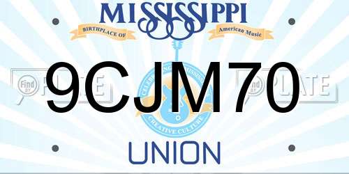 9CJM70 Mississippi License Plate