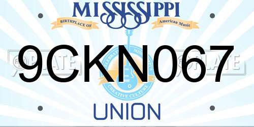 9CKN067 Mississippi License Plate