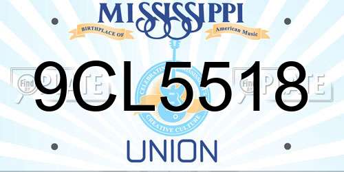 9CL5518 Mississippi License Plate