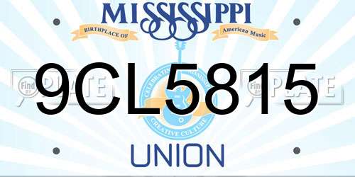9CL5815 Mississippi License Plate