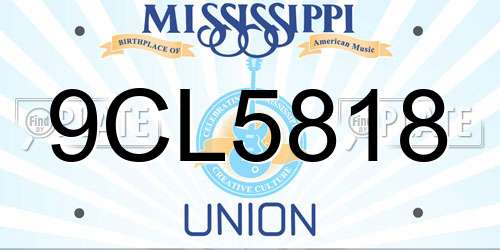 9CL5818 Mississippi License Plate