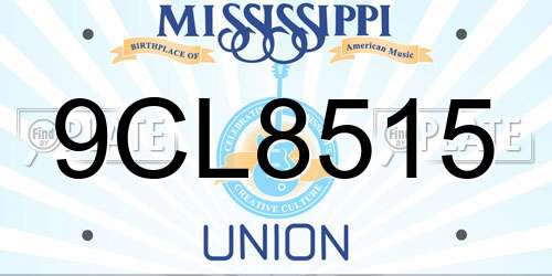 9CL8515 Mississippi License Plate