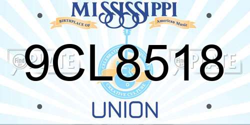 9CL8518 Mississippi License Plate