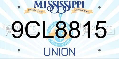 9CL8815 Mississippi License Plate