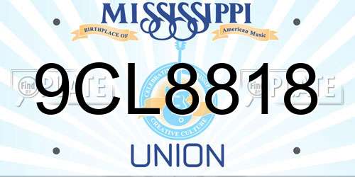 9CL8818 Mississippi License Plate